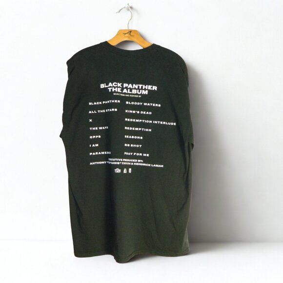 Black Panther Movie Soundtrack Kendrick Lamar Rare Cotton Promotional T-Shirt XL - Picture 7 of 12